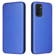 Leather Case Stands Flip Cover Holder L06Z for Xiaomi Poco M5S Blue