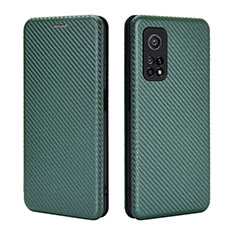 Leather Case Stands Flip Cover Holder L06Z for Xiaomi Redmi K30S 5G Green