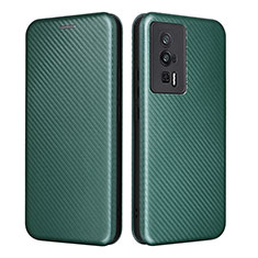 Leather Case Stands Flip Cover Holder L06Z for Xiaomi Redmi K60 5G Green