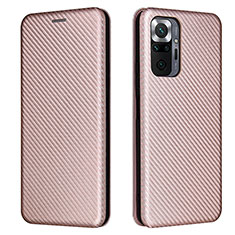 Leather Case Stands Flip Cover Holder L06Z for Xiaomi Redmi Note 10 Pro 4G Rose Gold