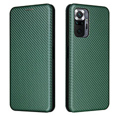 Leather Case Stands Flip Cover Holder L06Z for Xiaomi Redmi Note 10 Pro Max Green