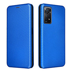 Leather Case Stands Flip Cover Holder L06Z for Xiaomi Redmi Note 11 Pro 4G Blue