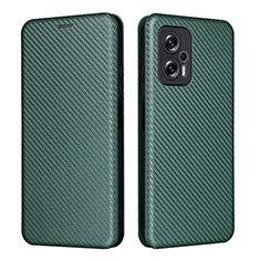 Leather Case Stands Flip Cover Holder L06Z for Xiaomi Redmi Note 11T Pro 5G Green