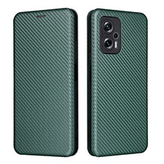 Leather Case Stands Flip Cover Holder L06Z for Xiaomi Redmi Note 11T Pro+ Plus 5G Green