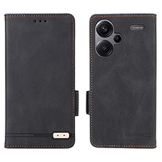 Leather Case Stands Flip Cover Holder L06Z for Xiaomi Redmi Note 13 Pro+ Plus 5G Black