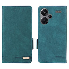 Leather Case Stands Flip Cover Holder L06Z for Xiaomi Redmi Note 13 Pro+ Plus 5G Green