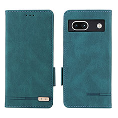 Leather Case Stands Flip Cover Holder L07Z for Google Pixel 7a 5G Green