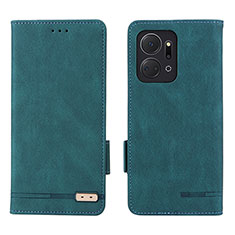 Leather Case Stands Flip Cover Holder L07Z for Huawei Honor X7a Green