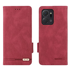 Leather Case Stands Flip Cover Holder L07Z for Huawei Honor X7a Red