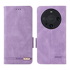 Leather Case Stands Flip Cover Holder L07Z for Huawei Mate 60 Pro Purple