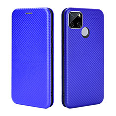 Leather Case Stands Flip Cover Holder L07Z for Realme 7i RMX2193 Blue