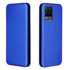 Leather Case Stands Flip Cover Holder L07Z for Realme 8 4G Blue