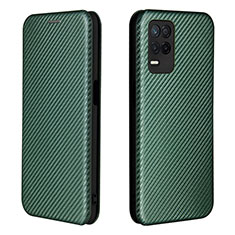 Leather Case Stands Flip Cover Holder L07Z for Realme 8 5G Green