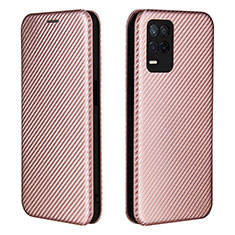 Leather Case Stands Flip Cover Holder L07Z for Realme 8 5G Rose Gold