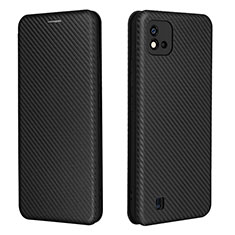 Leather Case Stands Flip Cover Holder L07Z for Realme C20 Black