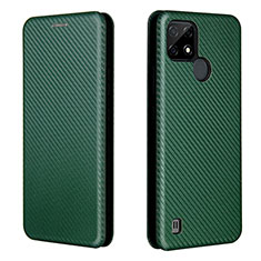 Leather Case Stands Flip Cover Holder L07Z for Realme C21 Green