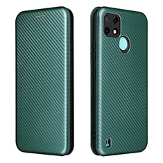 Leather Case Stands Flip Cover Holder L07Z for Realme C21Y Green