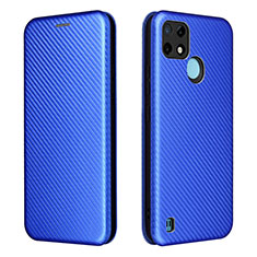 Leather Case Stands Flip Cover Holder L07Z for Realme C25Y Blue