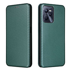 Leather Case Stands Flip Cover Holder L07Z for Realme C35 Green