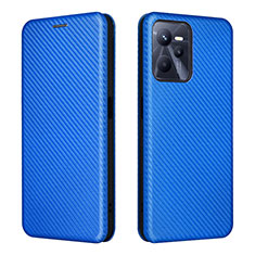 Leather Case Stands Flip Cover Holder L07Z for Realme Narzo 50A Prime Blue