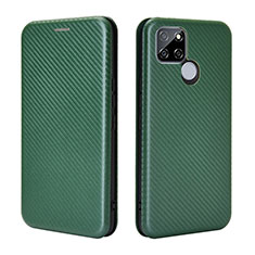 Leather Case Stands Flip Cover Holder L07Z for Realme Q2i 5G Green