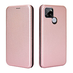 Leather Case Stands Flip Cover Holder L07Z for Realme Q2i 5G Rose Gold