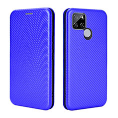 Leather Case Stands Flip Cover Holder L07Z for Realme V3 5G Blue