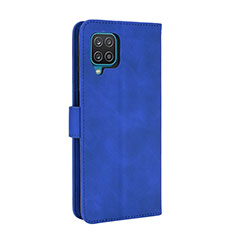 Leather Case Stands Flip Cover Holder L07Z for Samsung Galaxy A12 5G Blue