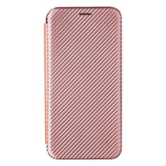 Leather Case Stands Flip Cover Holder L07Z for Samsung Galaxy A15 4G Rose Gold