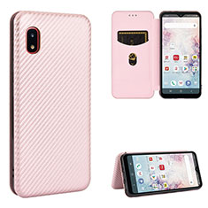 Leather Case Stands Flip Cover Holder L07Z for Samsung Galaxy A20 SC-02M SCV46 Rose Gold