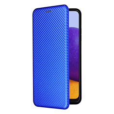 Leather Case Stands Flip Cover Holder L07Z for Samsung Galaxy A22s 5G Blue