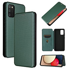 Leather Case Stands Flip Cover Holder L07Z for Samsung Galaxy F02S SM-E025F Green