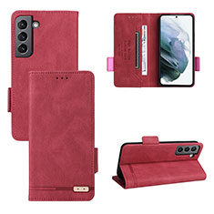 Leather Case Stands Flip Cover Holder L07Z for Samsung Galaxy S21 Plus 5G Red