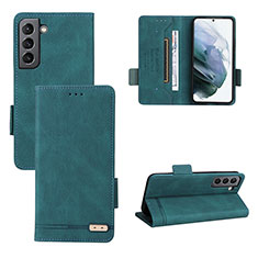 Leather Case Stands Flip Cover Holder L07Z for Samsung Galaxy S23 Plus 5G Green