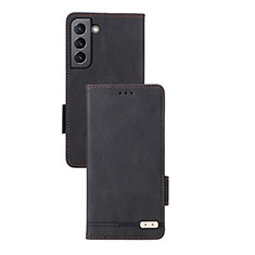 Leather Case Stands Flip Cover Holder L07Z for Samsung Galaxy S24 Plus 5G Black