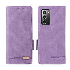 Leather Case Stands Flip Cover Holder L07Z for Samsung Galaxy Z Fold2 5G Purple