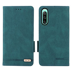 Leather Case Stands Flip Cover Holder L07Z for Sony Xperia 10 IV SOG07 Green