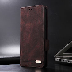 Leather Case Stands Flip Cover Holder L07Z for Sony Xperia 5 V Brown