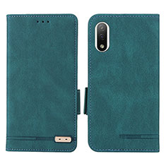 Leather Case Stands Flip Cover Holder L07Z for Sony Xperia Ace III SO-53C Green