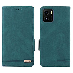 Leather Case Stands Flip Cover Holder L07Z for Vivo iQOO U5x Green