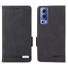 Leather Case Stands Flip Cover Holder L07Z for Vivo iQOO Z3 5G Black