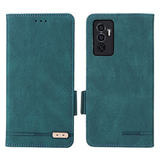 Leather Case Stands Flip Cover Holder L07Z for Vivo V23e 5G Green