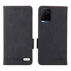 Leather Case Stands Flip Cover Holder L07Z for Vivo Y21a Black