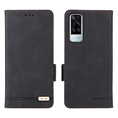Leather Case Stands Flip Cover Holder L07Z for Vivo Y31 (2021) Black