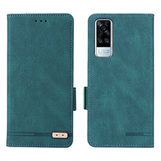 Leather Case Stands Flip Cover Holder L07Z for Vivo Y31 (2021) Green