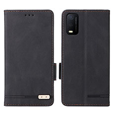 Leather Case Stands Flip Cover Holder L07Z for Vivo Y3s (2021) Black