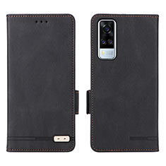 Leather Case Stands Flip Cover Holder L07Z for Vivo Y51 (2021) Black