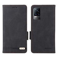 Leather Case Stands Flip Cover Holder L07Z for Vivo Y73 (2021) Black