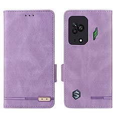 Leather Case Stands Flip Cover Holder L07Z for Xiaomi Black Shark 5 5G Purple