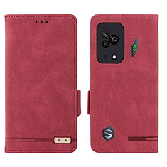 Leather Case Stands Flip Cover Holder L07Z for Xiaomi Black Shark 5 5G Red